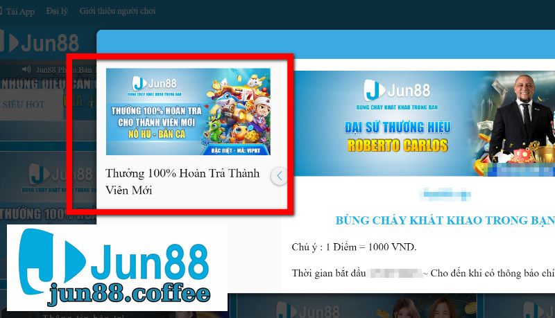 Tham Gia Chơi Nổ Hũ Và Bắn Cá Để Nhận Hoàn Tiền 100% Của Jun88